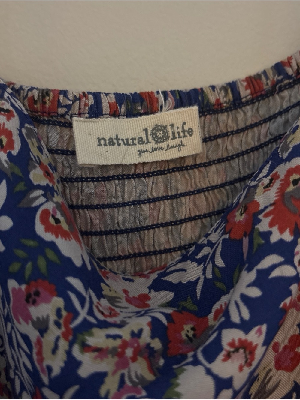 Natural Life Floral Smocked Sundress - Blue & Pink - Picture 2 of 3